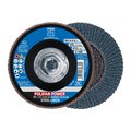 Pferd 4-1/2" x 5/8-11 Thd. POLIFAN® Flap Disc - Z SG POWER STEELOX, Zirconia, 120 Grit, Conical 62275